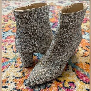 Betsey Johnson Cady Rhinestone Ankle Boots